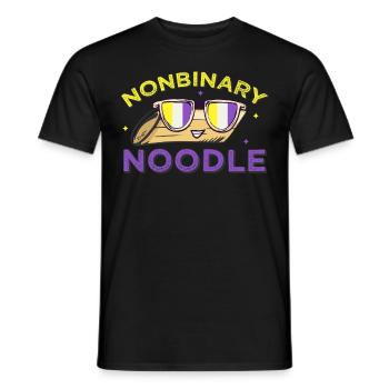 Nouilles non binaires Drôle LGBTQ Penne Pasta Lover - T-shirt homme - noir - Devant - AI Model Male 178 light (178cm)