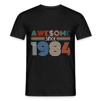 Vintage 1984 84 Birthday Retro Vintage Gift - Men's T-Shirt - black - Front - AI Model Male 178 light (178cm)