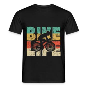 Bike Life - Men's T-Shirt - black - Front - AI Model Male 178 light (178cm)