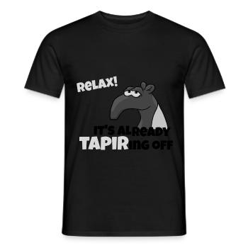 relax grumpy Tapir das löst sich alles Geschenk - Männer T-Shirt - Schwarz - Vorne - AI Model Male 178 light (178cm)