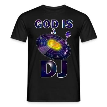 god is a dj - T-shirt homme - noir - Devant - AI Model Male 178 light (178cm)