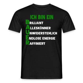 ICH BIN EIN BAUER - Männer T-Shirt - Schwarz - Vorne - AI Model Male 178 light (178cm)