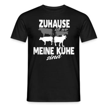 ZUHAUSE IST WO MEINE KÜHE SIND - Männer T-Shirt - Schwarz - Vorne - AI Model Male 178 light (178cm)