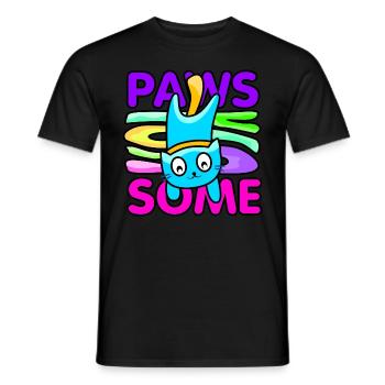 Süsse Katze bunt - Männer T-Shirt - Schwarz - Vorne - AI Model Male 178 light (178cm)
