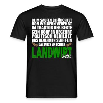 LANDWIRT - Männer T-Shirt - Schwarz - Vorne - AI Model Male 178 light (178cm)