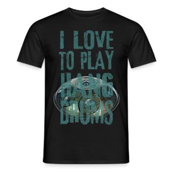 I LOVE TO PLAY HANG DRUMS handpan - Männer T-Shirt - Schwarz - Vorne - AI Model Male 178 light (178cm)