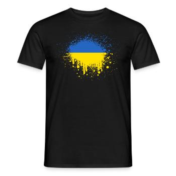 Drapeau de l'Ukraine splash de peinture Kazantip Kiev - T-shirt homme - noir - Devant - AI Model Male 178 light (178cm)