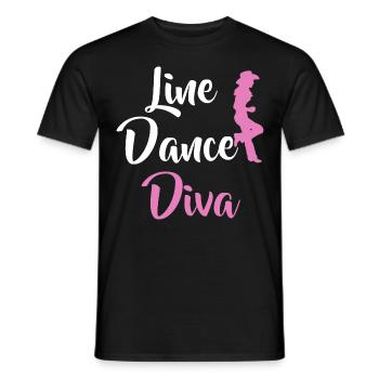 Line Dance Diva Line Dancing Country Musik Spruch - Männer T-Shirt - Schwarz - Vorne - AI Model Male 178 light (178cm)