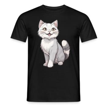 Cute cat for cat lovers - Men's T-Shirt - black - Front - AI Model Male 178 light (178cm)