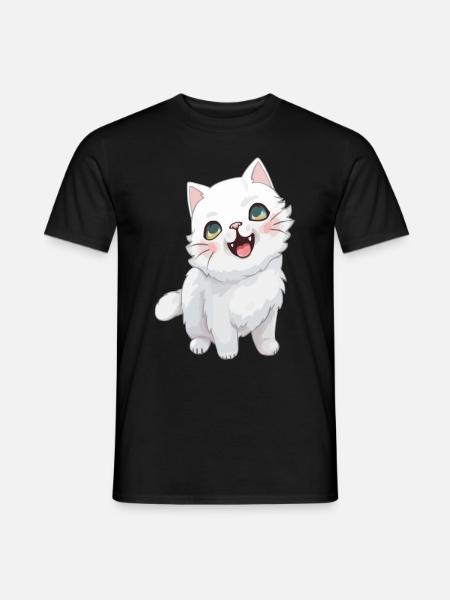 Süßes Kätzchen mit Katzenauge für Katzenliebhaber - Männer T-Shirt - Schwarz
