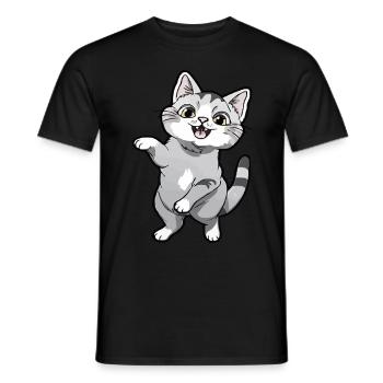 Dancing kitten for cat lovers - Men's T-Shirt - black - Front - AI Model Male 178 light (178cm)