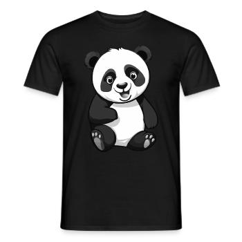 Panda Bear - Men's T-Shirt - black - Front - AI Model Male 178 light (178cm)