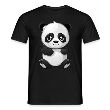 Cute Panda - Men's T-Shirt - black - Front - AI Model Male 178 light (178cm)
