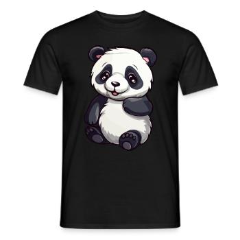 Niedlicher Panda - Männer T-Shirt - Schwarz - Vorne - AI Model Male 178 light (178cm)