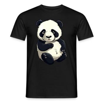 Cuddly Panda Bear - Men's T-Shirt - black - Front - AI Model Male 178 light (178cm)
