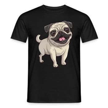 Petit chien mignon boxer chien - T-shirt homme - noir - Devant - AI Model Male 178 light (178cm)