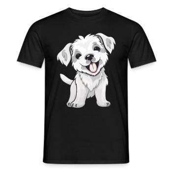 Mignon petit chien - T-shirt homme - noir - Devant - AI Model Male 178 light (178cm)