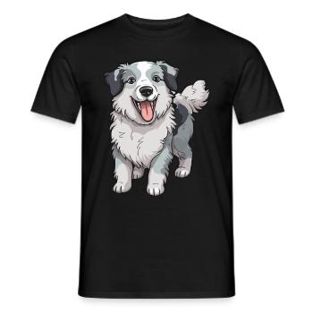 Faithful companion dog - Men's T-Shirt - black - Front - AI Model Male 178 light (178cm)
