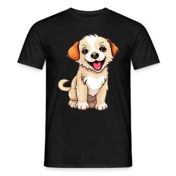 Chien mignon - T-shirt homme - noir - Devant - AI Model Male 178 light (178cm)