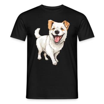 Rire chien mignon - T-shirt homme - noir - Devant - AI Model Male 178 light (178cm)