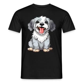 Cute pooch - Men's T-Shirt - black - Front - AI Model Male 178 light (178cm)