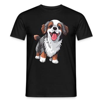 Chien mignon fidèle - T-shirt homme - noir - Devant - AI Model Male 178 light (178cm)