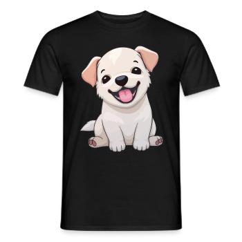 Cute puppy - Men's T-Shirt - black - Front - AI Model Male 178 light (178cm)