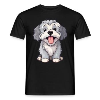 Petit chien câlin - T-shirt homme - noir - Devant - AI Model Male 178 light (178cm)