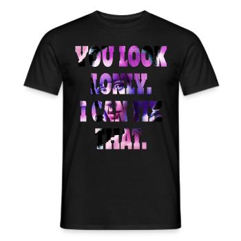 Vous avez l’air seul. Je peux régler ce problème. Femme cyborg. - T-shirt homme - noir - Devant - AI Model Male 178 light (178cm)