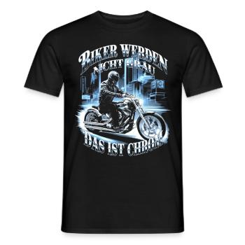 Werden Nicht Grau Das Ist Chrom Motorradfahrer - Männer T-Shirt - Schwarz - Vorne - AI Model Male 178 light (178cm)