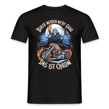 Werden Nicht Grau Das Ist Chrom Motorradfahrer - Männer T-Shirt - Schwarz - Vorne - AI Model Male 178 light (178cm)