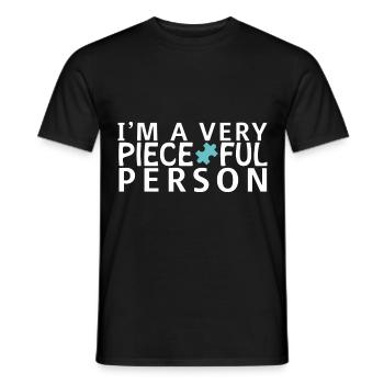 Pieceful Person Lustiges Puzzle Stück Wortspiel - Männer T-Shirt - Schwarz - Vorne - AI Model Male 178 light (178cm)