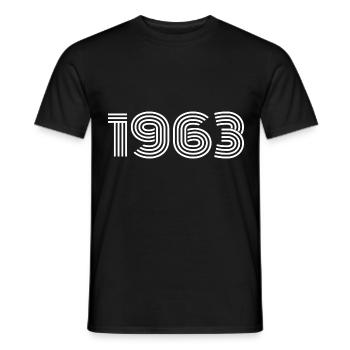 1963 - Men's T-Shirt - black - Front - AI Model Male 178 light (178cm)