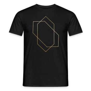 Hexagon shapes icons gift Hipster gold line - Men's T-Shirt - black - Front - AI Model Male 178 light (178cm)