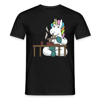 Créatures mythiques Licorne mangent des nouilles asiatiques cadeaux - T-shirt homme - noir - Devant - AI Model Male 178 light (178cm)