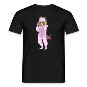 Anime Mädchen Einhorn Kawaii Manga Fan Japan Otaku - Männer T-Shirt - Schwarz - Vorne - AI Model Male 178 light (178cm)