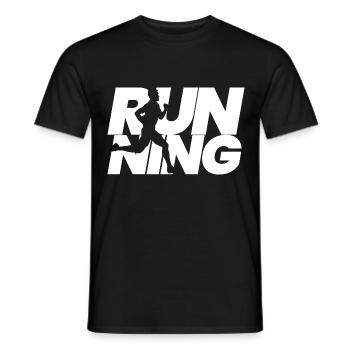 Running runner running gift jogging Jogger sport - Men's T-Shirt - black - Front - AI Model Male 178 light (178cm)