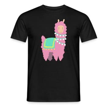Lama Alpaka Geschenk lustig Tiere Zoo Comic Humor - Männer T-Shirt - Schwarz - Vorne - AI Model Male 178 light (178cm)