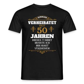 Goldene Hochzeit 50 Jahre verheiratet Goldhochzeit - Männer T-Shirt - Schwarz - Vorne - AI Model Male 178 light (178cm)