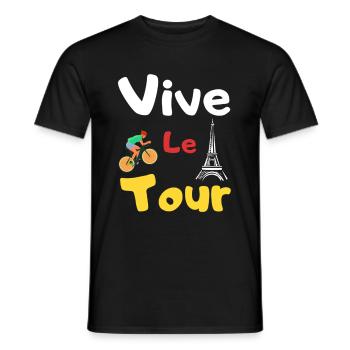 France Tour Bike T-shirt - Men's T-Shirt - black - Front - AI Model Male 178 light (178cm)