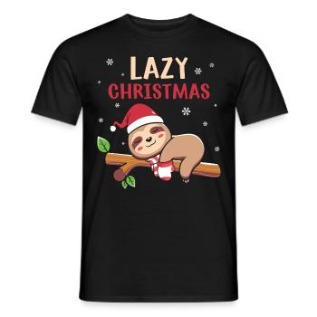 Noël paresseux - T-shirt homme - noir - Devant - AI Model Male 178 light (178cm)