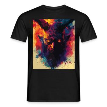 The Woman - Skull, Totenkopf, Teufel - Männer T-Shirt - Schwarz - Vorne - AI Model Male 178 light (178cm)