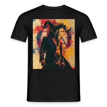 The Devil - Skull, Totenkopf, Teufel - Männer T-Shirt - Schwarz - Vorne - AI Model Male 178 light (178cm)