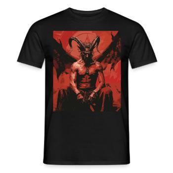 The Devil - Skull, Totenkopf, Teufel - Männer T-Shirt - Schwarz - Vorne - AI Model Male 178 light (178cm)