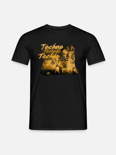 Techno,Techno music,DJ,Techno Bass,Raver,Disco, - Männer T-Shirt - Schwarz