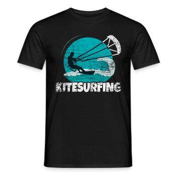 Kitesurfing - Men's T-Shirt - black - Front - AI Model Male 178 light (178cm)