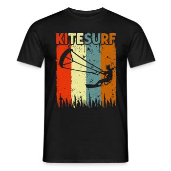 Kitesurf - Men's T-Shirt - black - Front - AI Model Male 178 light (178cm)