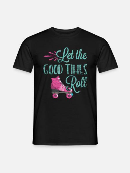 Roller skates retro - Men's T-Shirt - black