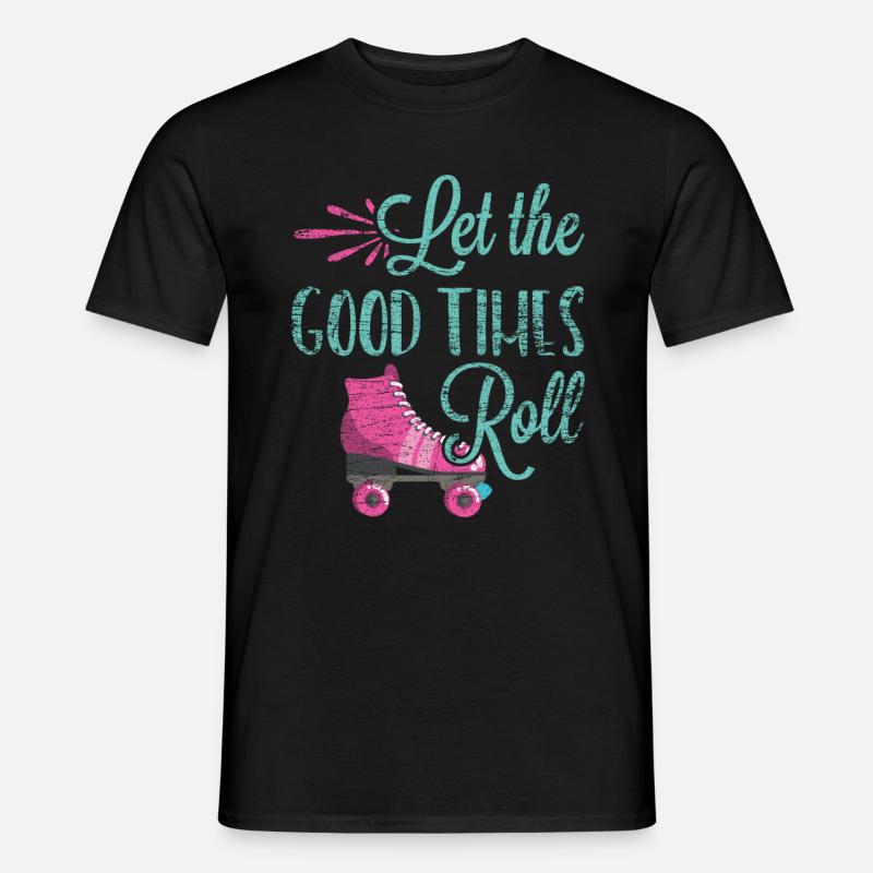 Rollschuhe Retro - Männer T-Shirt - Schwarz