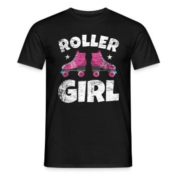 Roller skate girl - Men's T-Shirt - black - Front - AI Model Male 178 light (178cm)